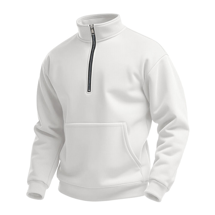 Herrer fleece-pullover med stålkrave og lynlås Stilla