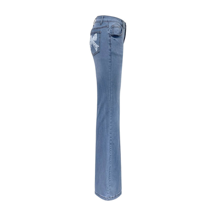 Kvindernes flagrende jeans med dekorative sløjfer Stilla