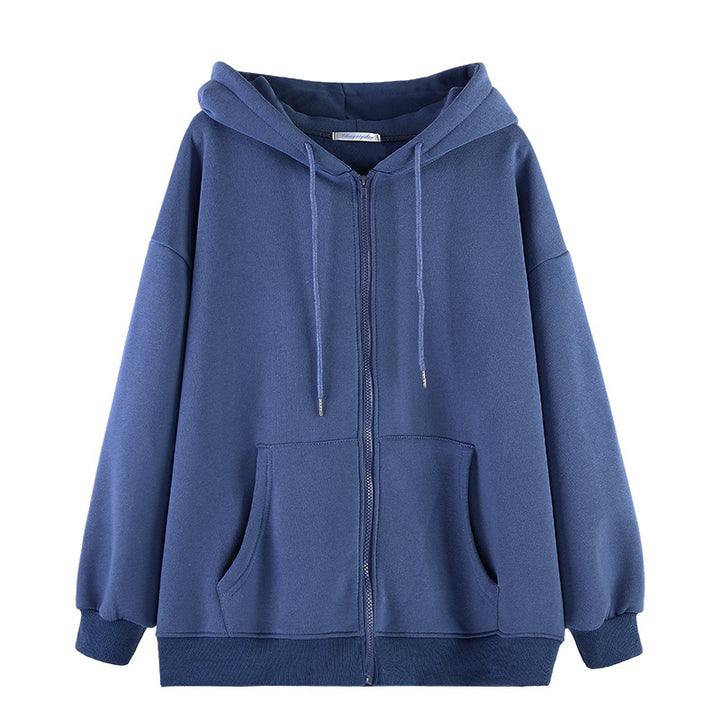 Femme Oversized Zip-Up Hættetrøje med Kængurulommer Stilla