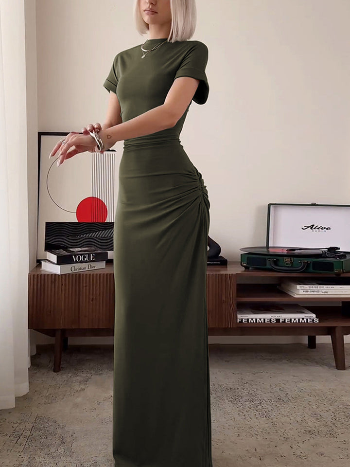 Dame Maxi-kjole med elegant flæse-design og figursyet silhuet Stilla