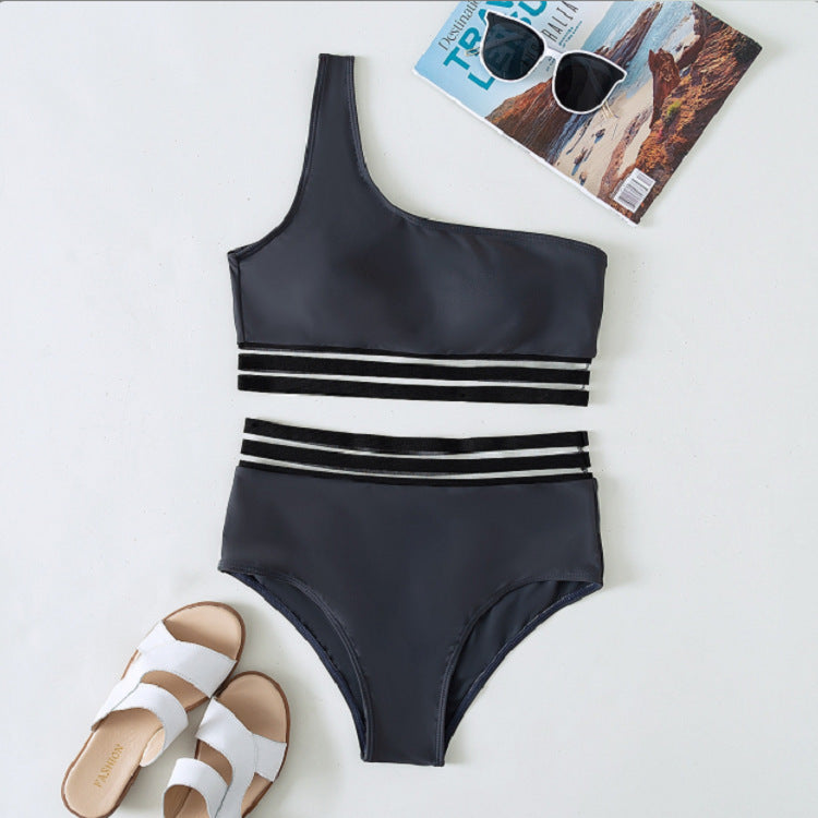 Dame asymmetrisk bikini sæt med elastiske bånd Skovae