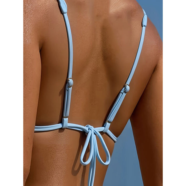 Dame Triangel-Bikini med forelsket dekoration og justerbar halter Skovae