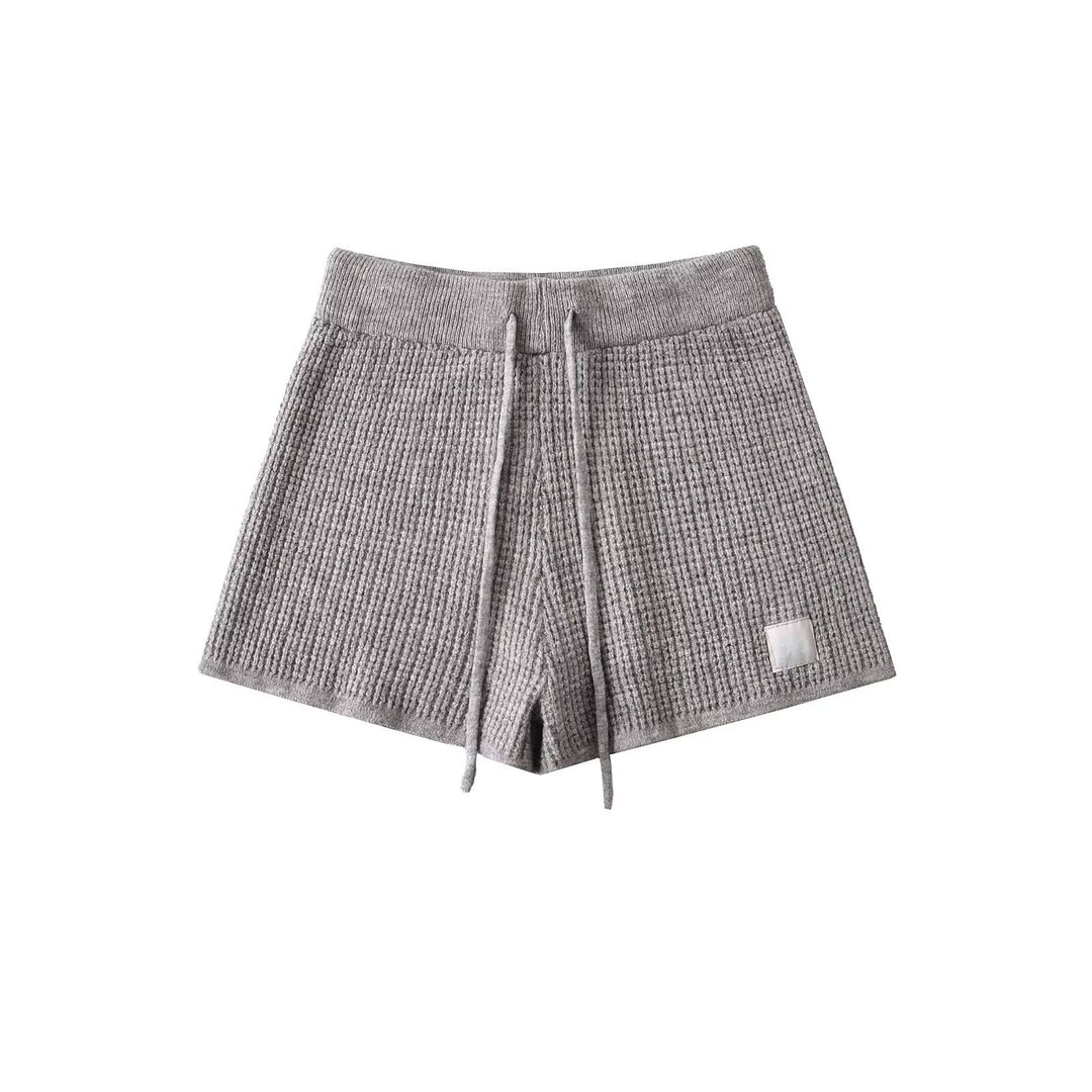 Dame hyggelige strikshorts med elastisk talje og komfortabel snortræk Stilla