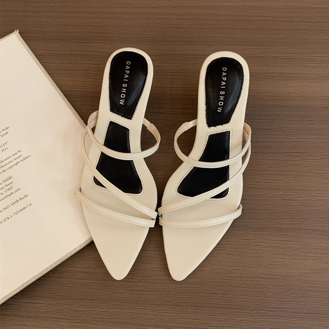 Dame Elegant Spids Udsnit Slingback Hæle med Rem Design Stilla