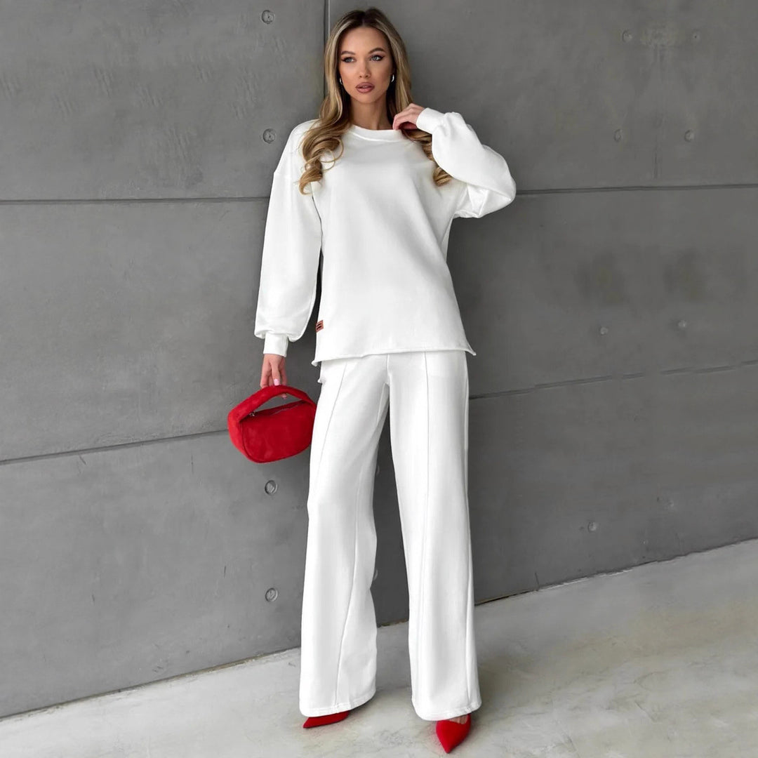 Dame løs oversized sweatshirt med bredt ben Stilla