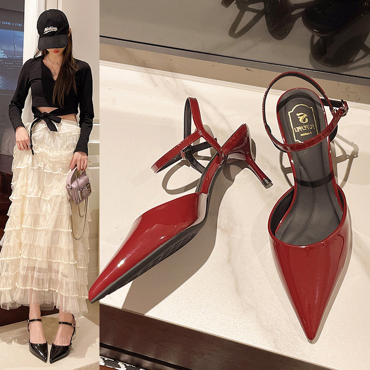 Dame elegante spidse Slingback-pumps med flot rem Stilla