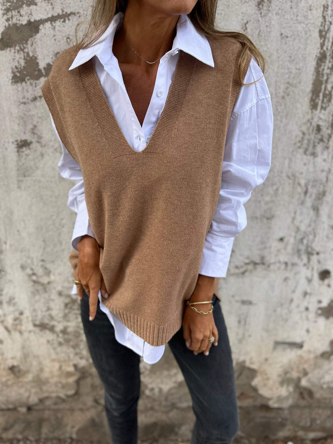 Dame Behagelig Strik Vest Stilla