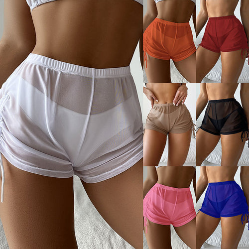 Dame shorts med justerbare ruffles detaljer Skovae