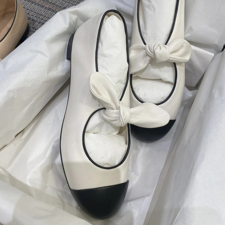 Dame Retrò Bue-Detail Ballerinas Stilla