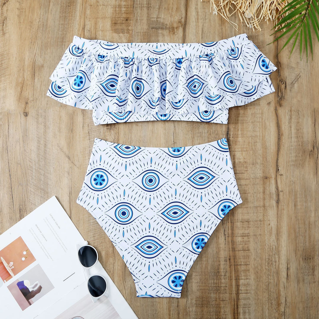 Dame bikini-sæt med elegant flæsedesign og kvalitets maxiskørt Stilla