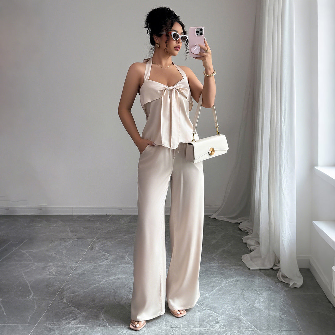 Dame elegant chiffon-bukser med afslappet overdel Stilla