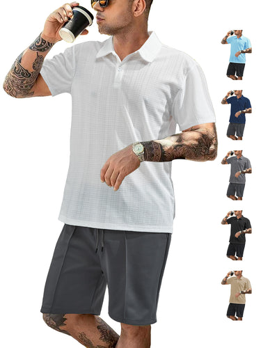 Herre Sporty Poloshirt og Shorts Sæt med åndbar teknologi Stilla