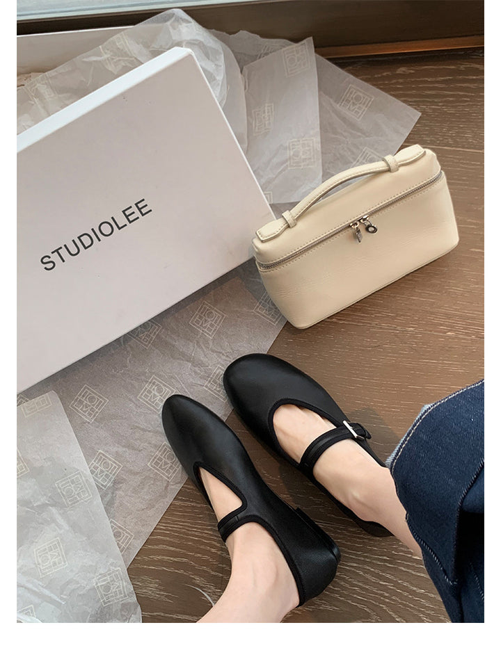 Dame elegante Mary Jane stil ballerinaer med justerbar rem Stilla