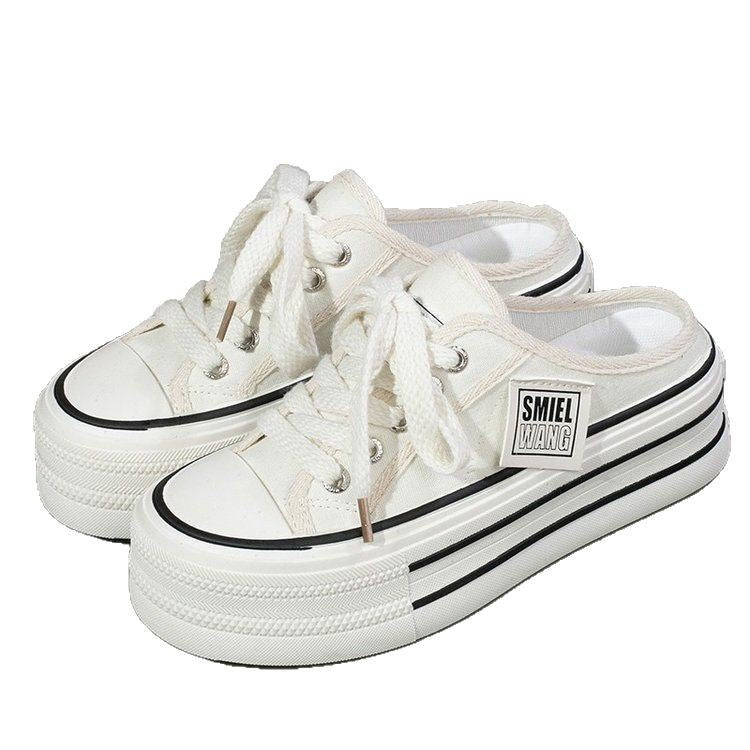 Dame Komfortable Platform Sneakers med åndbart canvas-overmateriale og fleksibel sål Stilla