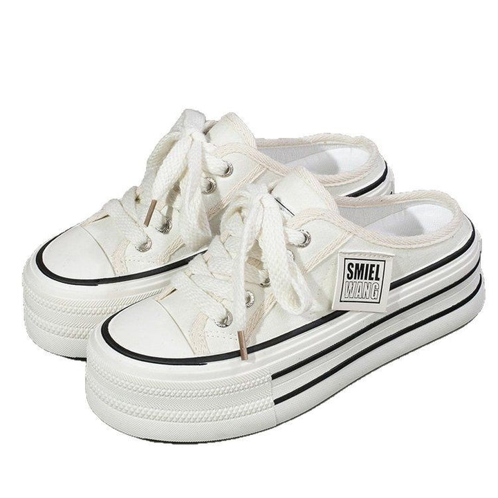 Dame Komfortable Platform Sneakers med åndbart canvas-overmateriale og fleksibel sål Stilla