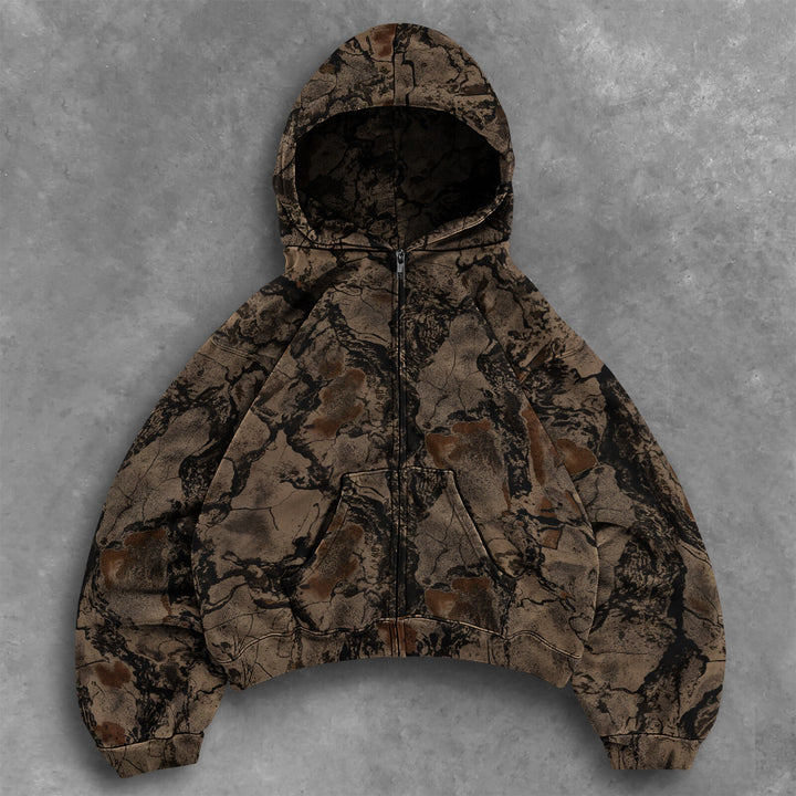 Herrer Urban Camouflage Zip-Up Hoodie Stilla