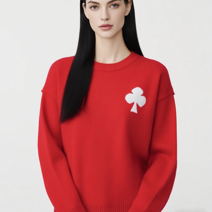 Kvinders fashionable sweater med påført design Stilla