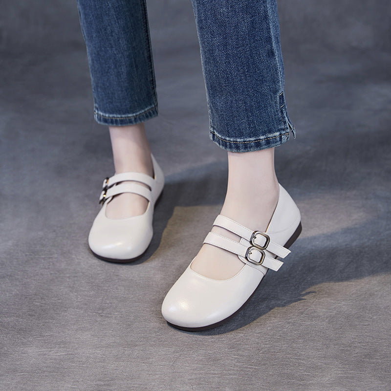 Dame Elegante Dobbeltrem Mary Jane Ballerinaer Stilla