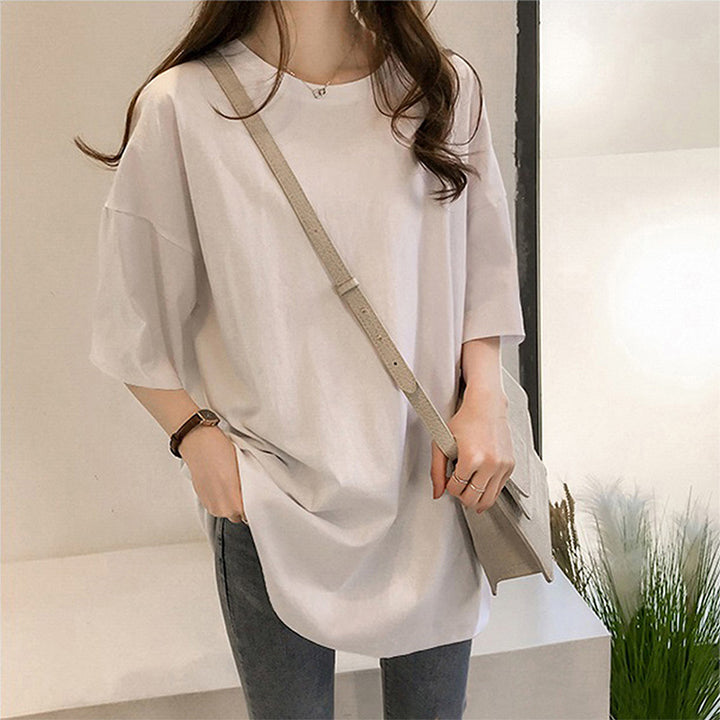 Femme Plus Size Afslappet Fit Løs T-shirt Stilla