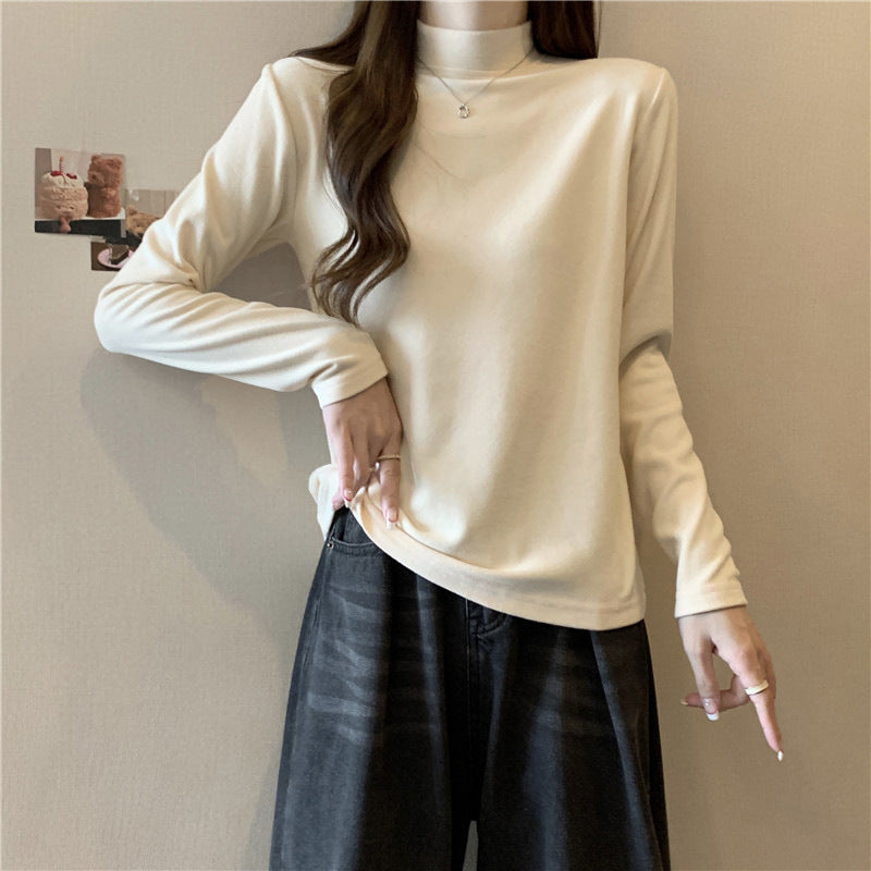 Dame Casual Mock Neck Langeærmetop Stilla