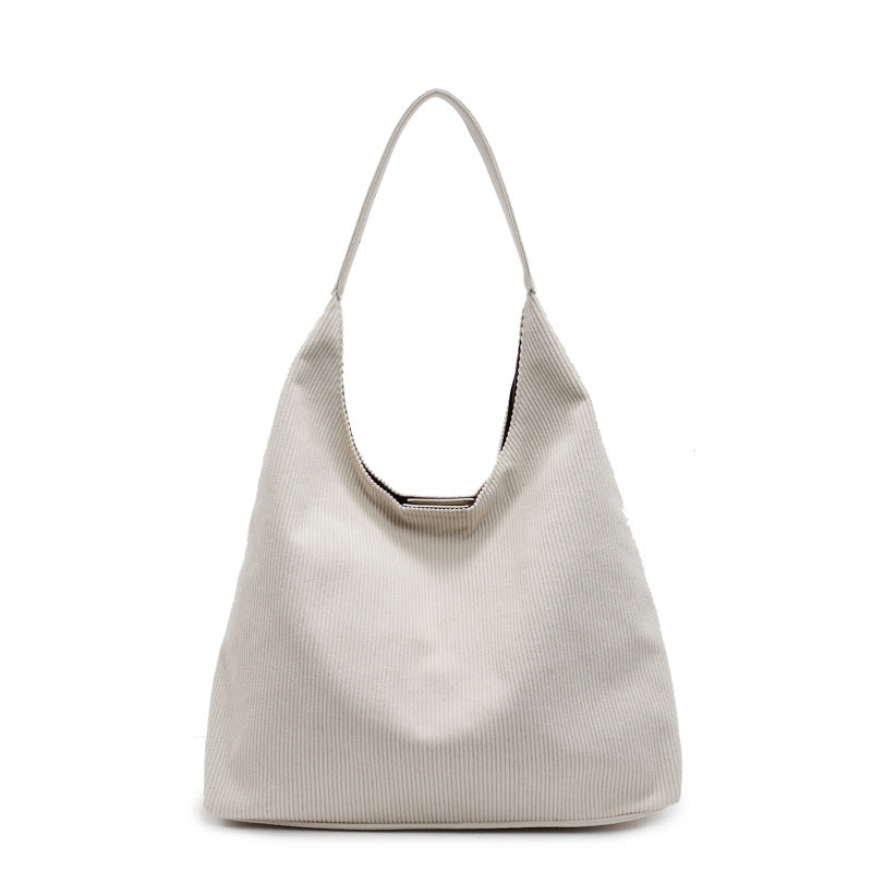 Femme Textureret Stof Slouchy Tote Bag Stilla
