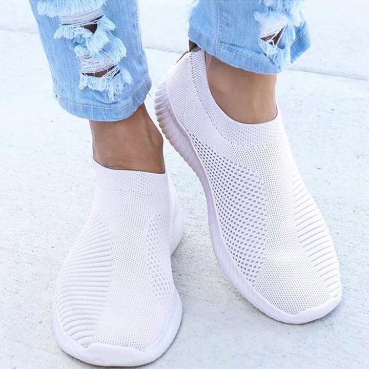 Dame åndbare Slip-On sneakers med elastisk overdel og skridsikker sål Stilla