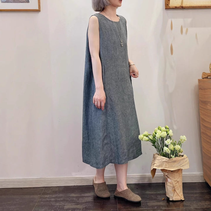 Femme Relaxed Fit Linned Shift Kjole Stilla