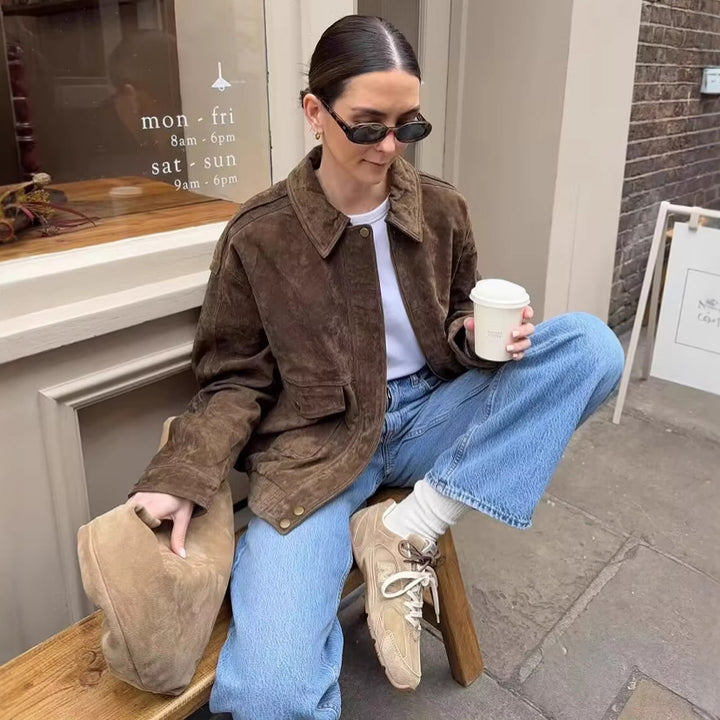 Femme Suede Oversized Jakke Stilla