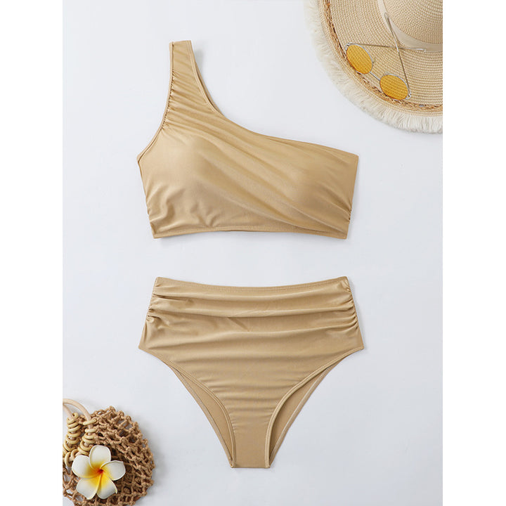 Dame En-Skulder Høj Talje Bikini Sæt Stilla