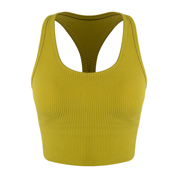 Dame Sports Racerback Crop Top med fugtregulerende materiale og elastisk pasform Stilla