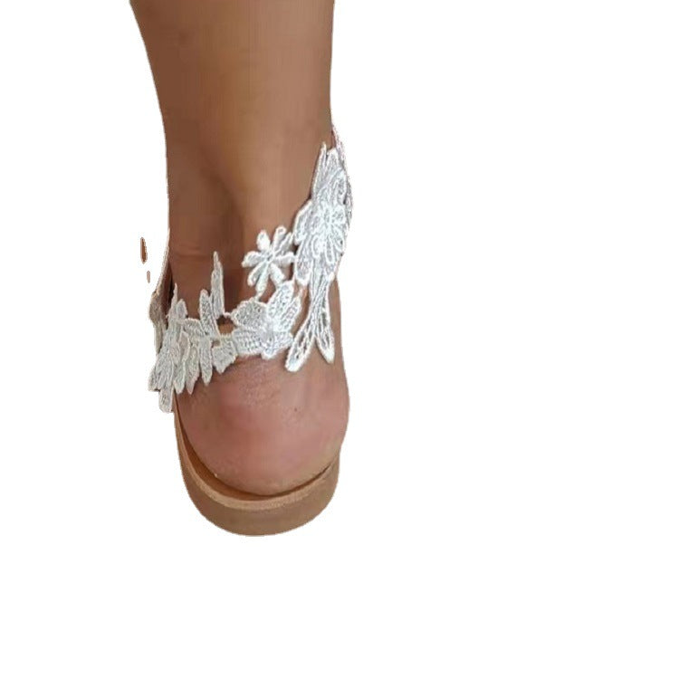 Dame blomsterdekorerede remsandaler med ergonomisk sål Stilla