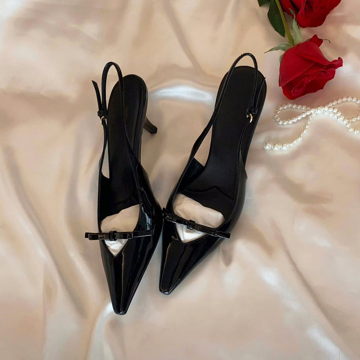 Dame Elegant Spidse Tå Slingback-Hæle med Spændedetalje Stilla