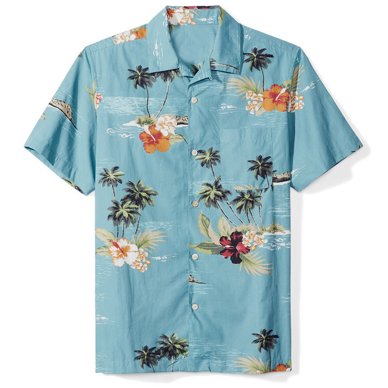 Herrer kortærmet skjorte i moderne Hawaii-design med blomstermønster og kvalitetsstof Stilla