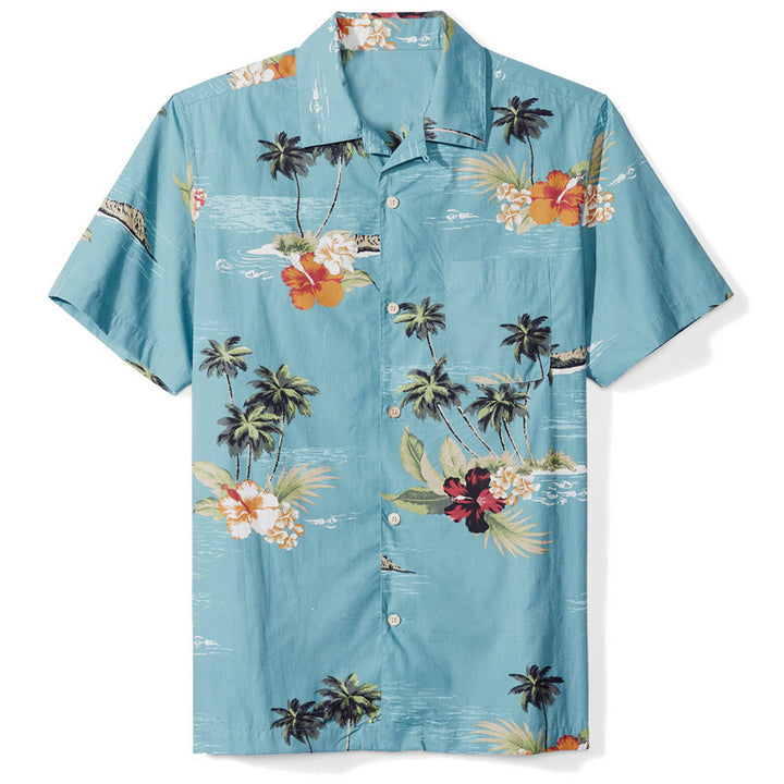 Herrer kortærmet skjorte i moderne Hawaii-design med blomstermønster og kvalitetsstof Stilla