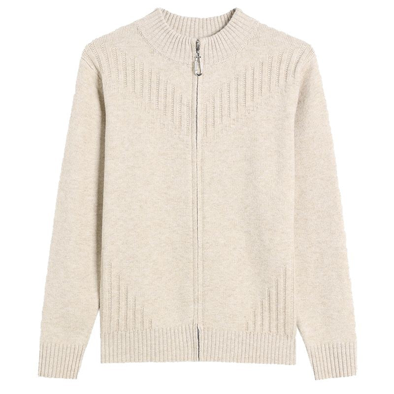Kvinders cardigan med høj krave og lynlås Stilla