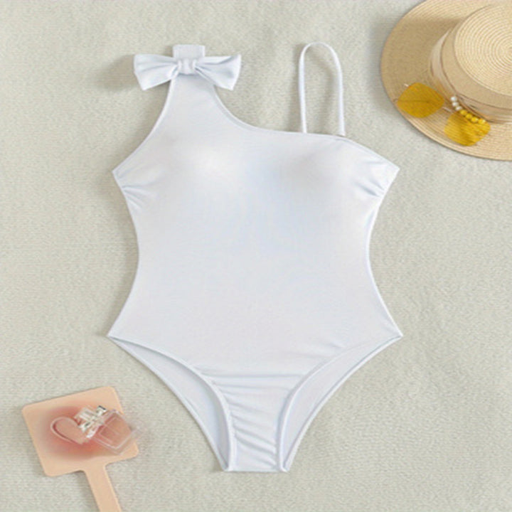 Dame asymmetrisk heldragt badedragt med sløjfedetalje Skovae