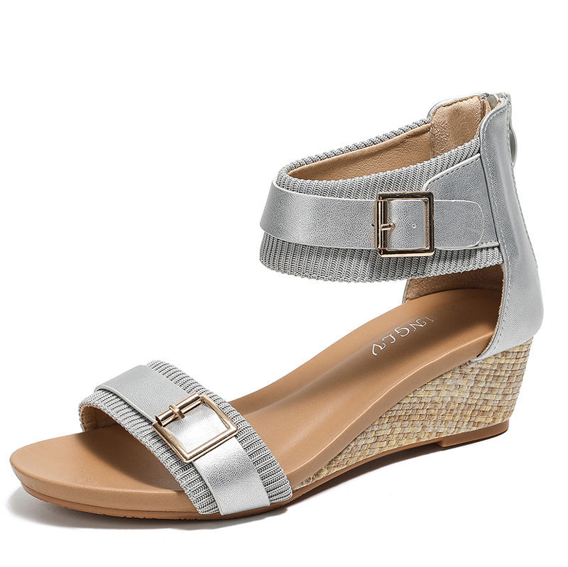 Dame Wedge-sandaler med elastiske remme og moderne spænde design Stilla