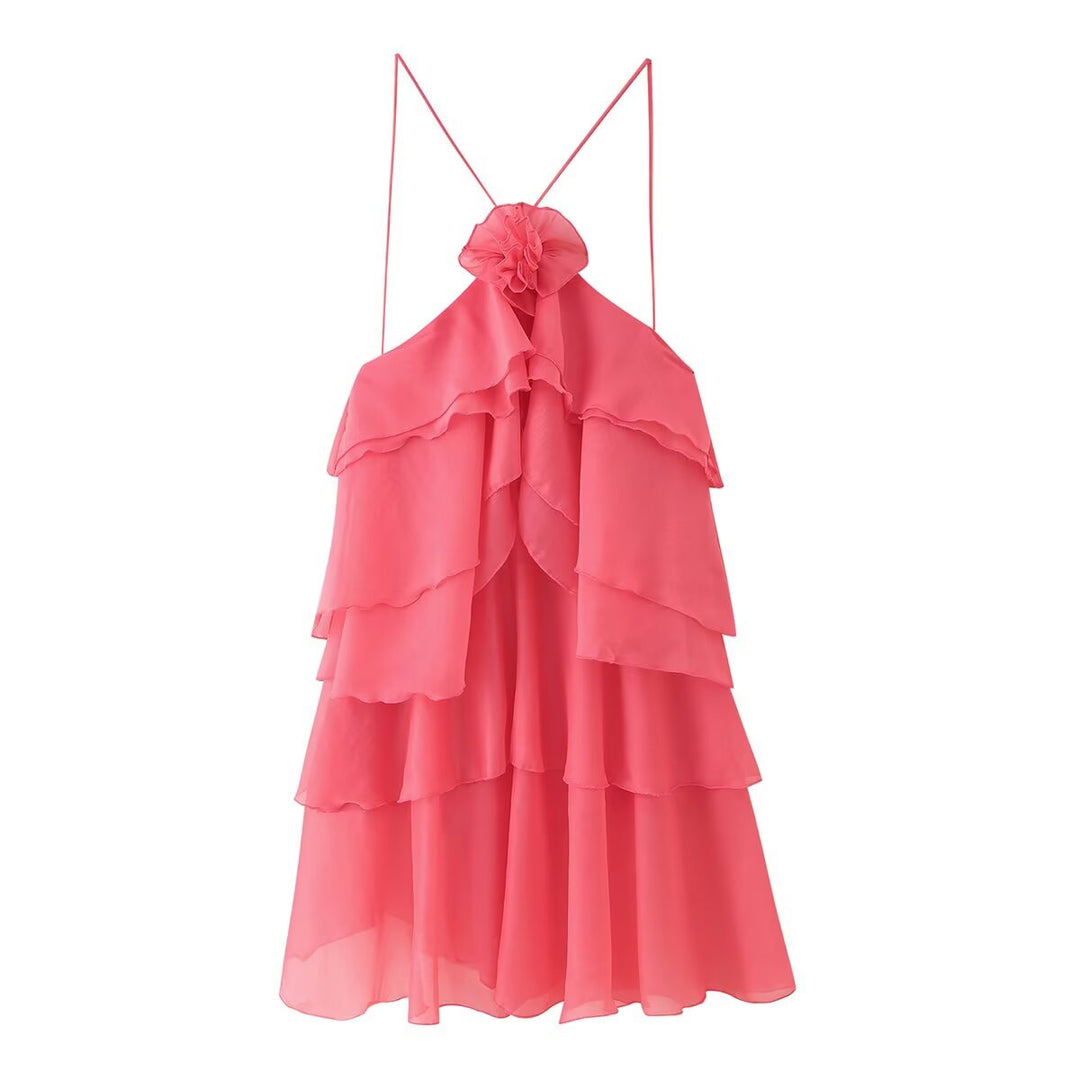 Femme Lagdelt Rynket Mini Kjole Stilla