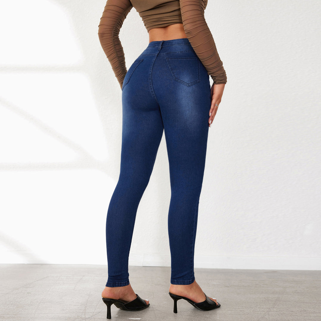 Dame Slim Fit Jeans med høj talje og figursyet design Stilla