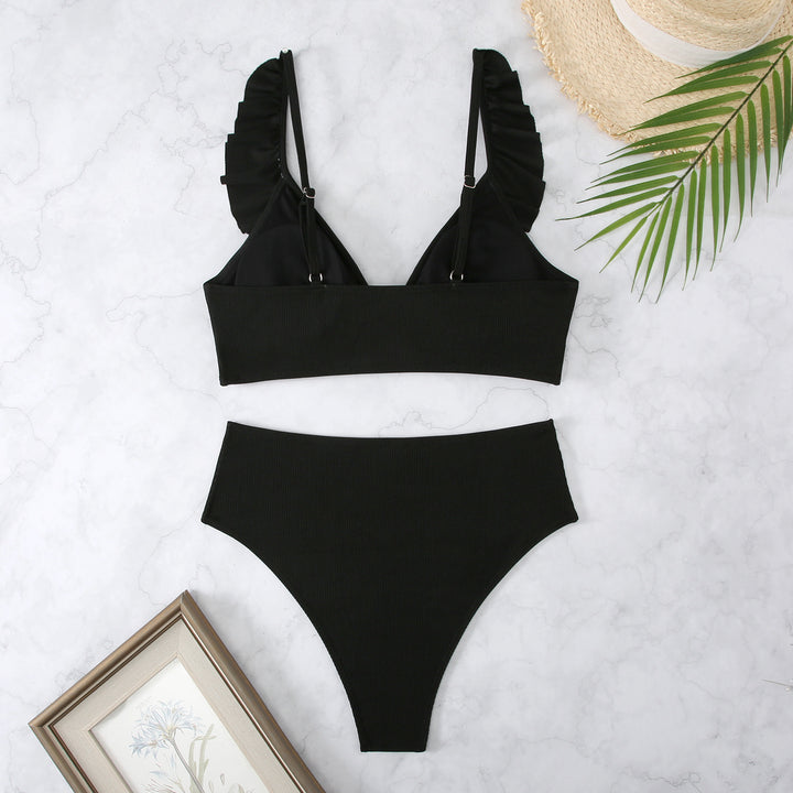 Kvinder Rynket Bralette Højtaljet Bikini Sæt Stilla