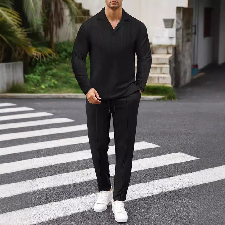 Herre elegant fritidslook i åndbart materiale Stilla
