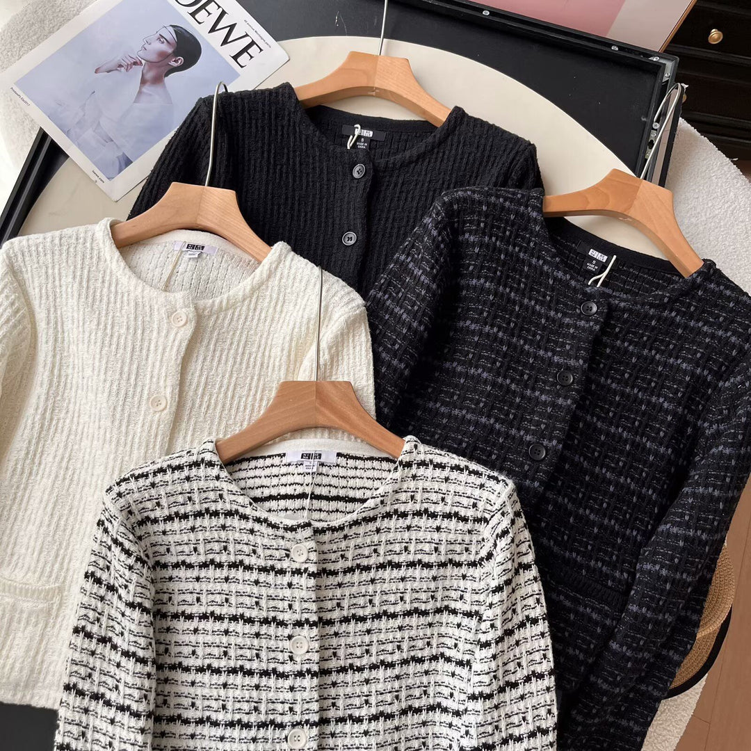Kvinders smukke strik cardigan med tekstureret mønster Stilla