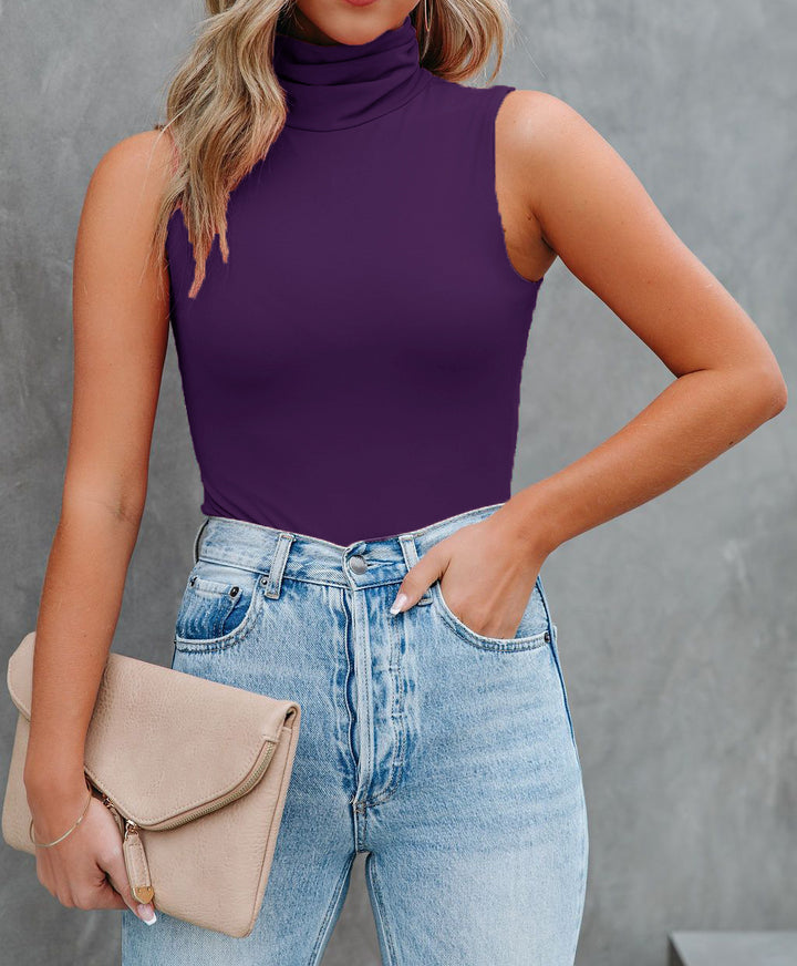 Dame figurtilpasset rullekraveshirt Stilla