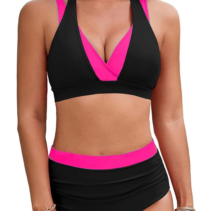 Dame Sporty High-Waisted Bikini Set med asymmetrisk snit Skovae