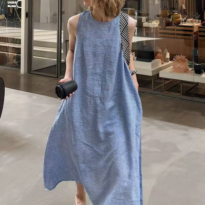 Dame Casual A-linje Maxi Kjole med Lommer Stilla