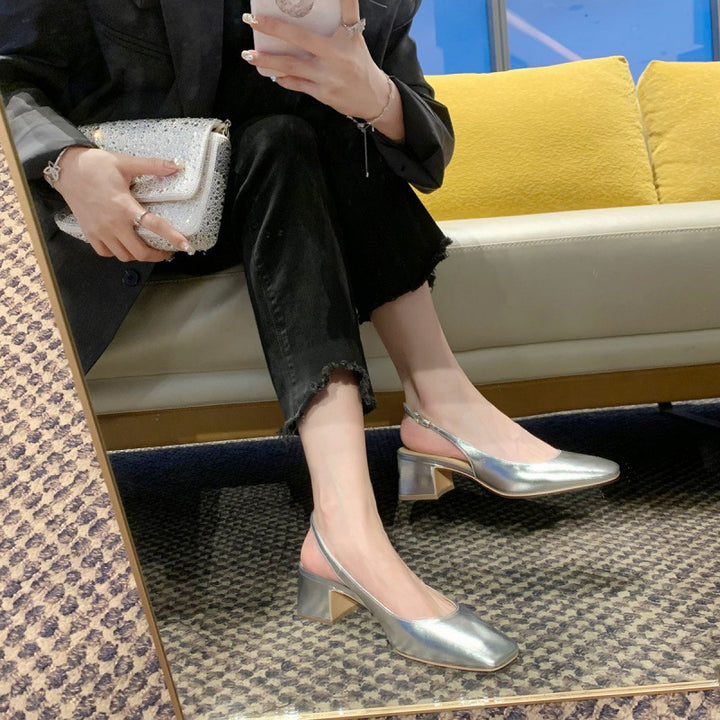 Dame elegante blokhæle slingback sko Stilla