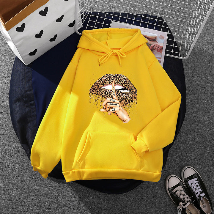 Kvinders hoodie med markant leopardmønster Stilla