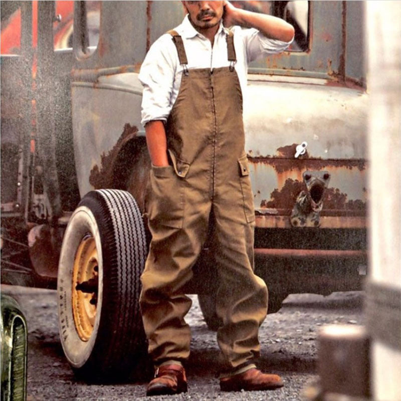 Herre buks med seler lavet af robust bomuldsblanding i vintage look Stilla