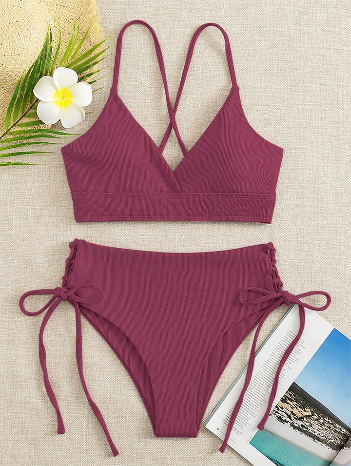 Dame Triangel-Bikini med raffinerede snøredetaljer Skovae