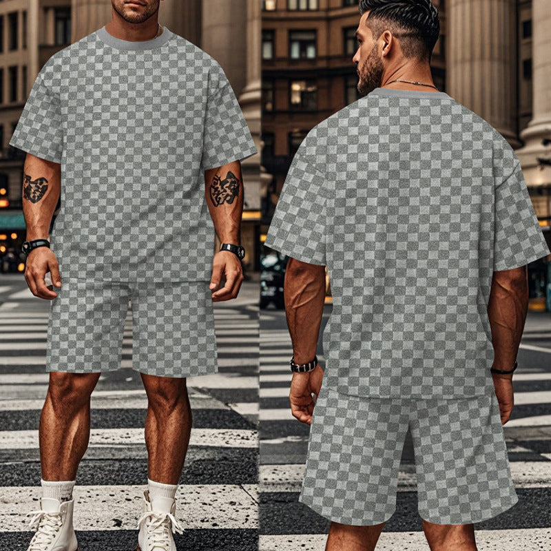 Herre afslappet T-shirt og shorts sæt Stilla